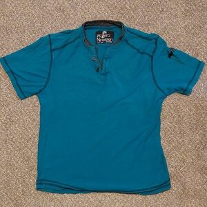 0 19 Zero Nineteen Teal Henley Tee